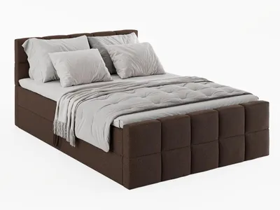 Produktbild von KONTINENTALBETT Vanessa 206/223 cm, in Dunkelbraun, Bouclé-Stoff, Bettkasten, Matratze, Topper