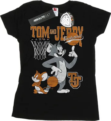 Produktbild von Tom and Jerry - "Spinning Basketball" T-Shirt für Damen BI778 (XXL) (Schwarz)