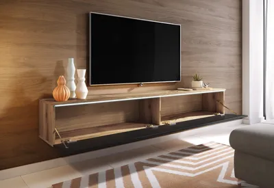 Immagine prodotto di Tavolino per TV CERIE 180 - rovere wotan / nero lucido