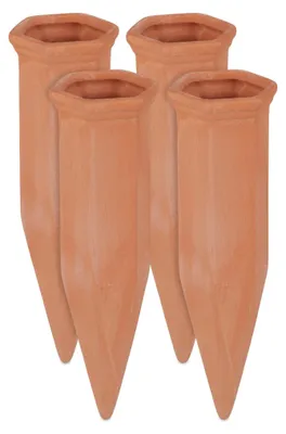 Immagine prodotto di 12 coni di terracotta per l'irrigazione, ausilio per l'irrigazione delle piante, bottiglie da 1,5 L, ausilio per l'annaffiatura, A x L x P 17 x 5,5 x 5 cm, terracotta
