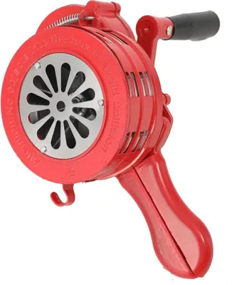 Obrázek produktu pro Ruční siréna – ruční výstražná siréna – 110 dB – ruční – přenosná – bezpečnostní alarm – slitina hliníku a mědi – červená