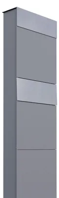 Produktbild von Briefkastenanlage The Box for Two in Grau Metallic mit Edelstahlklappe