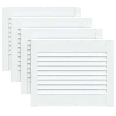 Produktbild von vidaXL Schranktüren Lamellen-Design 4 Stk Weiß 39,5x49,4 cm Massivholz