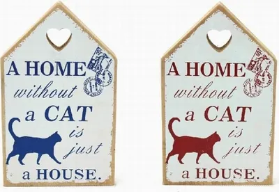 Produktbild von Lesser & Pavey Schild "A Home without a Cat is just a House" - Preis pro Stück!