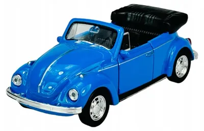 Produktbild von Welly VW Käfer Cabrio Blau Metall Spielzeugauto 1:34
