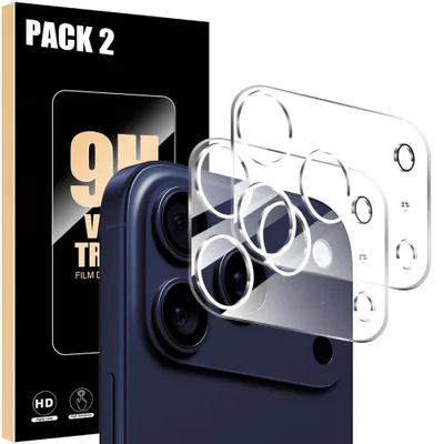 Image de 2 x Protection Caméra Verre Trempé pour iPhone 17 Pro, Antichoc Anti-Rayures Rigide