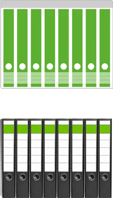 Produktbild von Wallario 8 Stück schmale Ordner inkl. Klebeetiketten mit Motive Maigrün -  Set mit Rückenschildern / Ordnerrücken Stickern