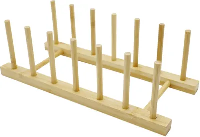 Obrázek produktu pro Držák na kuchyňské prkénka z bambusového dřeva, s 1,6 přihrádkami, organizér na talíře a hrnky, úsporný design