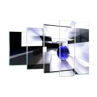 Produktbild von Bilder auf glas - Grafik kugel geometrie - 150x100cm - Glasbilder - Wandbilder - Kunstdruck - zum Aufhängen bereit - Wanddekoration aus Glas - Glas Bilder - Wandbild auf Glas - GEG150x100-2368