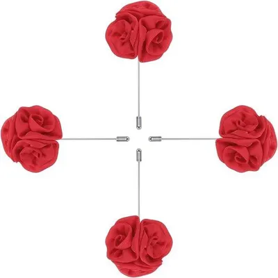 Immagine prodotto di Set di fiori da bottoniera con rose rosse per lo sposo - Matrimonio e anniversario