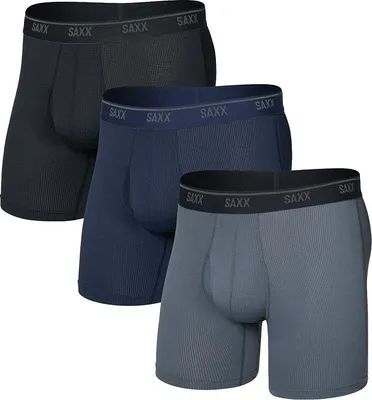 Produktbild von Unterwäsche-Set SAXX QUEST QUICK-DRY MESH BOXER BRIEF FLY, 3er-Pack, schwarz/turbulence/maritime Größe: 2XL