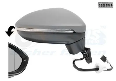 Image de VAN WEZEL Rétroviseur extérieur 6 pôles droit (5819808) pour VW Touran