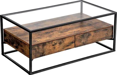 Produktbild von Couchtisch aus Glas im Industriedesign