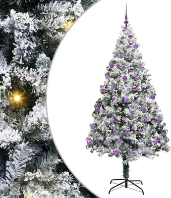 Obrázek produktu pro vidaXL Umělý vánoční stromek s 300 LED diodami se stojanem bílý 210 cm