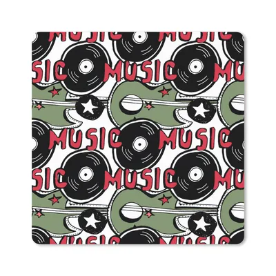 Produktbild von MuchoWow® Mauspad Mousepad Muster - Musik - Vinyl 30x30 cm - Mousepads - Maus Mat - Pad - Mausunterlage - Gaming