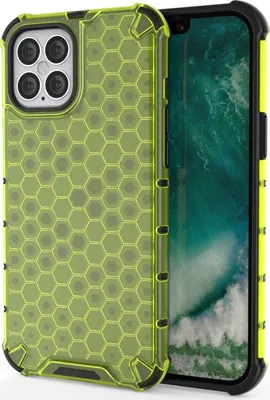 Produktbild von Mobigear Honeycomb iPhone 12 Pro Max Hülle Hardcase Backcover Stoßfest - Grün
