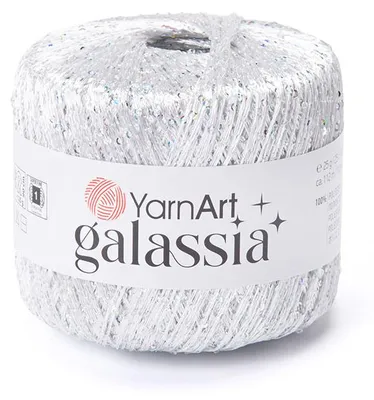 Produktbild von YarnArt Galassia Paillettengarn 5826 Weiß 25g