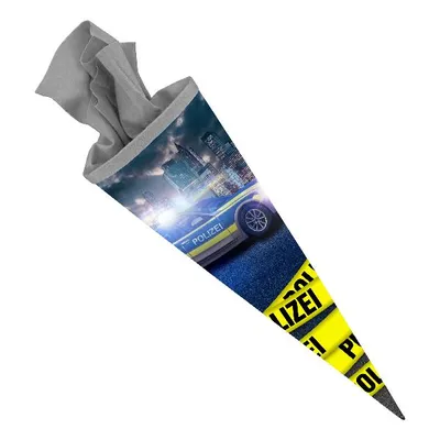 Zdjęcie produktu dla itenga szkolny stożek cukierniczy 70cm okrągły policja filcowe zamknięcie szary