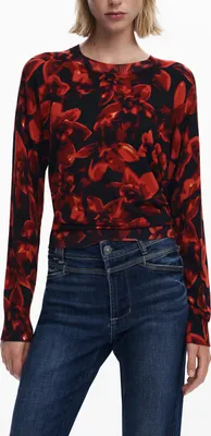 Produktbild von Stylischer Damenpullover Schwarz mit Rundhalsausschnitt und Details