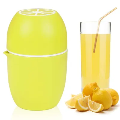 Productafbeelding van Handmatige citruspers - sapcentrifuge in de vorm van een citroen, geschikt voor citroenen, limoenen, sinaasappels en grapefruits - geel