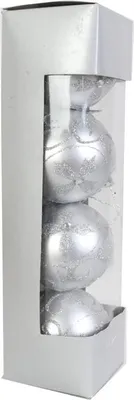 Immagine prodotto di Set di 4 baubles in plastica 6 cm argento