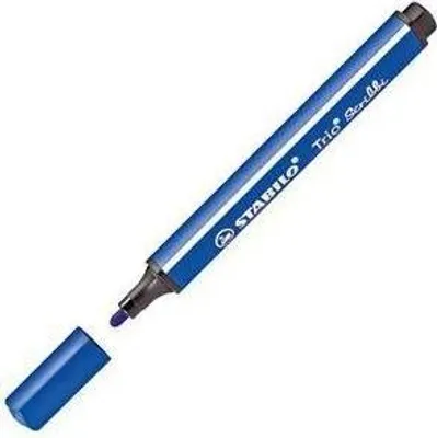 Image de Stylo feutre triangulaire à ressort - STABILO Trio Scribbi - Stylo simple - bleu