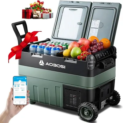 Productafbeelding van Compressorkoelbox - 40 liter - Twee temperatuurzones - 12 V en 230 V