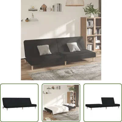 Produktbild von The Living Store Schlafsofa 2-Sitzer Schwarz Stoff