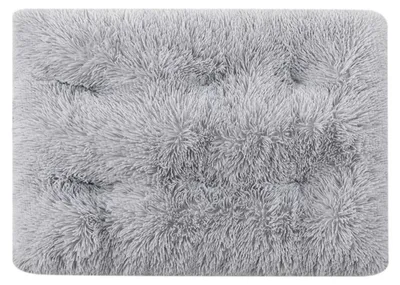 Obrázok produktu pre Psia posteľ, obdĺžnikový tvar, plyšová, mäkká, teplá, s protišmykovou spodnou stranou, svetlosivá, rozmer 55x40 cm. Vhodná aj pre mačky