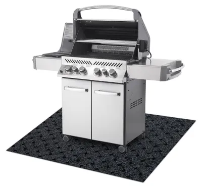 Image de Tapis de protection pour barbecue VECTRA 900 pour terrasse, extérieur - anthracite noir 100x150 cm