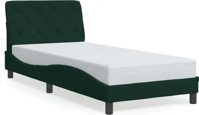 Produktbild von vidaXL Bettgestell ohne Matratze Dunkelgrün 90x200 cm Samt