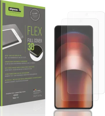Produktbild von 2x Full Cover Schutzfolie matt für IQOO Neo 11 Panzerfolie Anti-Shock