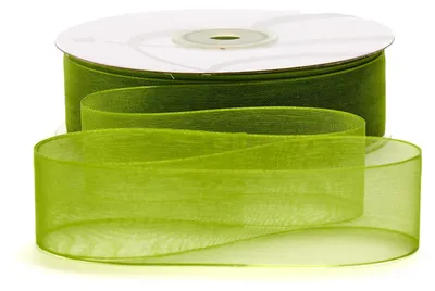 Organza-Band 25 mm x 50 m, grün, transparent