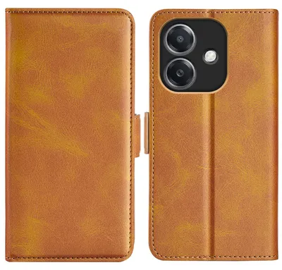 Productafbeelding van MobyDefend Hoesje - Geschikt voor Oppo A60 5G / A40 / A40m - Luxe Wallet Book Case (Sluiting Zijkant) - Lichtbruin