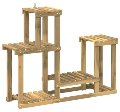 Immagine prodotto di Supporto per piante, bianco, 90 x 25 x 73 cm, in legno massello di acacia