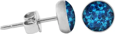 Produktbild von 925 Sterling Silber Ohrstecker Glitterline in verschiedenen Farben und Größen Farbe - Blau Größe - 10 mm