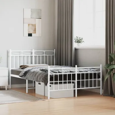 Produktbild von Cloris Designermöbel Bettgestell mit Kopf- und Fußteil Metall Weiß 120x190 cm 2024 Neu