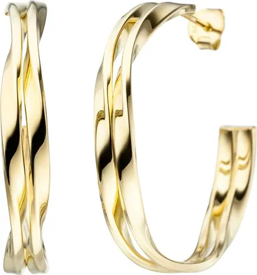 Produktbild von JOBO Halbcreolen 925 Sterling Silber gold vergoldet Ohrringe Creolen