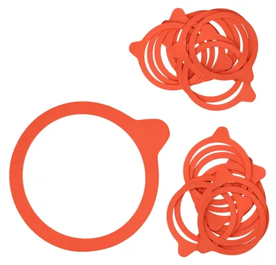 Produktbild von 20er Set WECK-Einkochringe RR80 + Rezeptheft Dichtringe Natur-Kautschuk 74x86mm Rundrand rot-braun