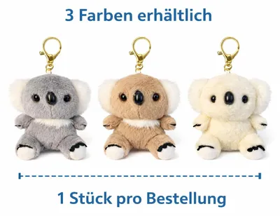 Produktbild von Koala Schlüsselanhänger Plüsch 12 cm weich Kuscheltier Anhänger in grau