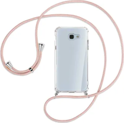 Produktbild von Handykette Backcover-Schutzhülle mit Band (Metall silberfarben) für Samsung Galaxy A5 2017 - roségold