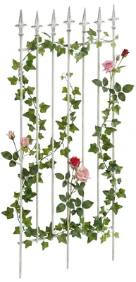 Produktbild von CLP Rankgitter Elisa 100 x 50 cm aus lackiertem Eisen im Jugendstil für Garten antik weiß