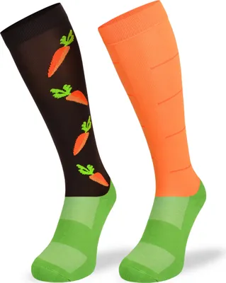 Produktbild von Skiety Reitbekleidung Damen & Herren - Kniestrümpfe für Damen & Herren - Reitsocken Reitsport Damen & Herren - Reitsocke Mädchen - Carrots, 31-34