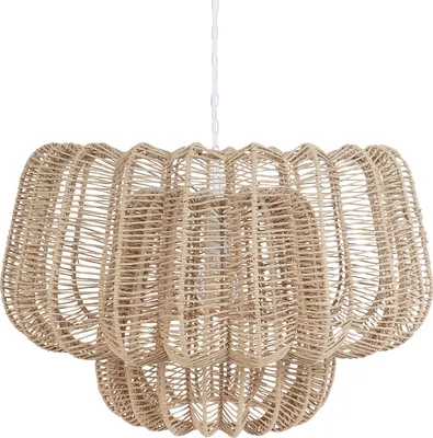 Zdjęcie produktu dla BELIANI Lampa wisząca beżowy papierowy klosz styl nauralny Japandi oświetlenie
