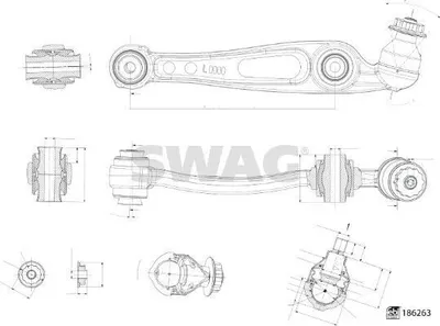 Produktbild von SWAG 33 11 0332 Querlenker Hinten Unten Vorne Links für LAND ROVER Range Rover Sport (L494)