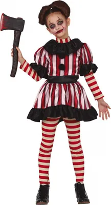 Produktbild von Verrücktes Clown Mädchen Kinderkostüm als Trick or Treat Verkleidung Größe: L / 7-9 Jahre