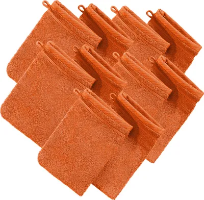 Produktbild von Erwin Müller Waschhandschuh Heidelberg" 10er-Pack orange 15x21 cm"