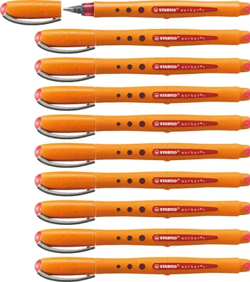 Produktbild von Tintenroller - STABILO worker+ - medium - 10er Pack - rot