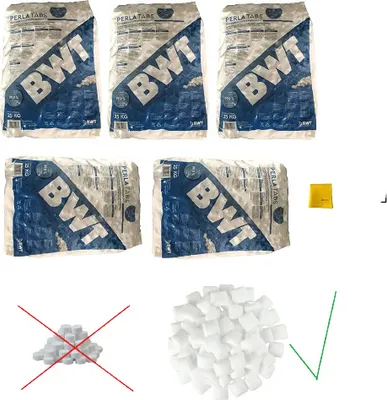 Produktbild von 5x BWT Perla Tabs 25 KG, Kissenform (99,9% Reinheit) inklusive Mehrzwecktuch by sanvo