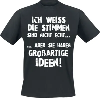Produktbild von Lustige Shirts T-Shirt Herren Stimmen... schwarz 4XL